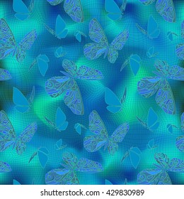 Vector seamless texture with butterflies. Eps-10