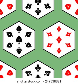 Vector seamless texture of card suits.