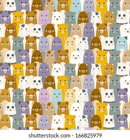 Vector seamless texture with cartoon animals.