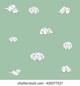 Vector seamless texture with cartoon clouds