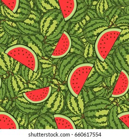 Vector seamless texture of citrus circles, orange