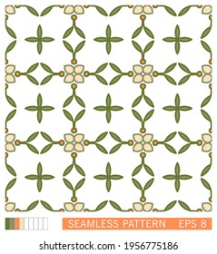 Vector seamless texture. Classic contour line design. Flowers linear pattern. Floral decorative motif. Retro style ornament
