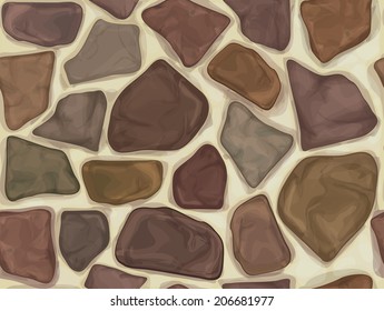 Vector de textura transparente pared de piedras coloreadas.