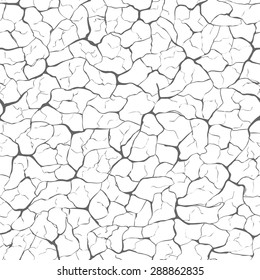 Vector seamless texture of cracked ground in drought.