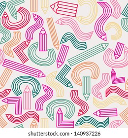 vector seamless texture of cute pencils