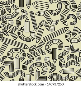 vector seamless texture of cute pencils