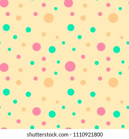 Vector seamless texture with cute polka dot pattern