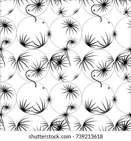 vector seamless texture of dandelions in balls