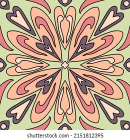 Vector seamless texture. Decorative tiles. Surface texture, pillows, towels.  Floral ornament.