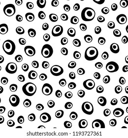 vector seamless texture with disks. Abstract illustration with colored bubbles in nature style. Design for textile, fabric, wallpapers.