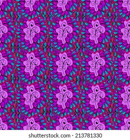 Vector seamless texture with doodles. Endless background. Ethnic seamless pattern. Vector backdrop. Bright pattern. Summer template. Use for wallpaper,pattern fills, web page background 