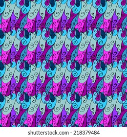 Vector seamless texture with doodles. Endless background. Ethnic seamless pattern. Vector backdrop. Bright pattern. Summer template. Use for wallpaper,pattern fills, web page background 