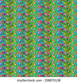 Vector seamless texture with doodles. Endless background. Ethnic seamless pattern. Vector backdrop. Bright pattern. Summer template. Use for wallpaper,pattern fills, web page background 