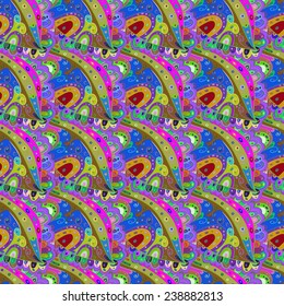 Vector seamless texture with doodles. Endless background. Ethnic seamless pattern. Vector backdrop. Bright pattern. Summer template. Use for wallpaper,pattern fills, web page background 