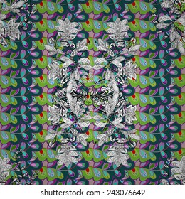 Vector seamless texture with doodles. Endless background. Ethnic seamless pattern. Vector backdrop. Bright pattern. Summer template. Use for wallpaper,pattern fills, web page background 