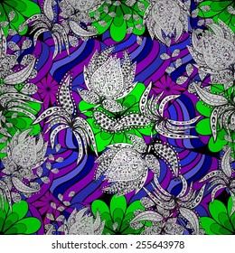 Vector seamless texture with doodles. Endless background. Ethnic seamless pattern. Vector backdrop. Bright pattern. Summer template. Use for wallpaper,pattern fills, web page background