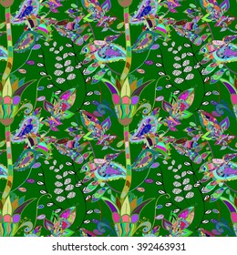 Vector seamless texture with doodles. Endless background. Ethnic seamless pattern. Vector backdrop. Bright pattern. Summer template. Use for wallpaper,pattern fills, web page background