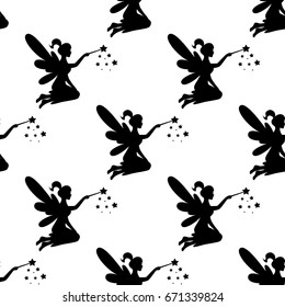Vector seamless texture of the elf, fairy