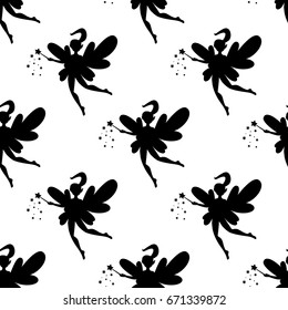 Vector seamless texture of the elf, fairy