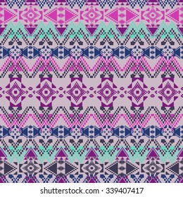 Textura sin fisuras vectorial. Patrón geométrico étnico tribal. Estilo ornamental azteca boho. Ornamentos indios de Etnoamérica