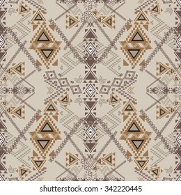 Vector seamless texture. Ethnic tribal geometric pattern. Aztec boho ornamental style. Native american indian ornaments