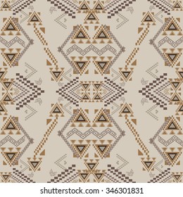 Vector seamless texture. Ethnic tribal geometric pattern. Aztec boho ornamental style. Ethno native american indian ornaments