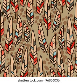vector seamless texture with feathers