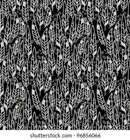 vector seamless texture with feathers