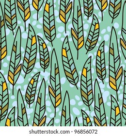 vector seamless texture with feathers