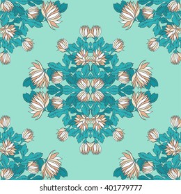 Vector Seamless texture with flowers. Decorative seamless pattern