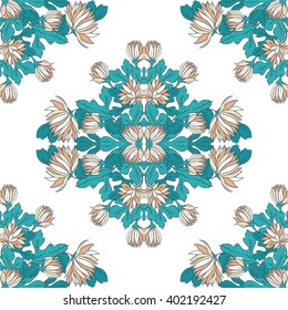 Vector Seamless texture with flowers. Decorative seamless pattern