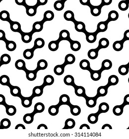 Vector seamless texture. Geometric abstract background. Pieces of a bicycle chain.