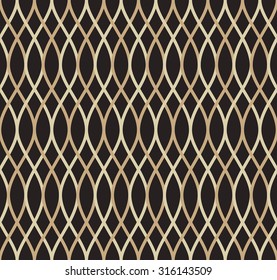 Vector seamless texture. Geometric abstract background. Patterned lattice of wavy lines.