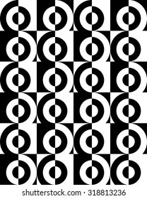 Vector seamless texture. Geometric abstract background. Repeating pattern of the half circles.