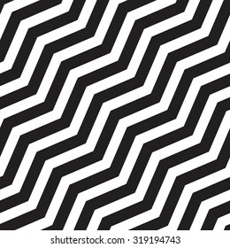 Vector seamless texture. Geometric abstract background. Zigzag lines arranged diagonally.