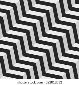 Vector seamless texture. Geometric abstract background. Zigzag lines arranged diagonally.