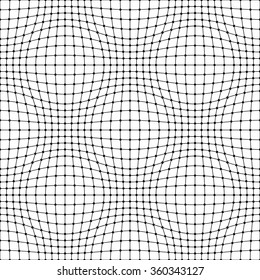 Vector seamless texture. Geometric abstract background. A grid of thin curved lines labeled points.