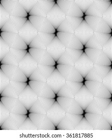 Vector seamless texture. Geometric abstract background. Monochrome pattern with fantastic figures.