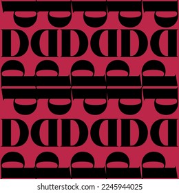 Vector seamless texture with geometric ornament on trendy isolated background in magenta viva color