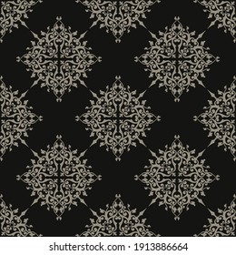 Vector seamless texture gothic. Dark background.