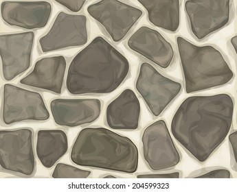 Vector seamless texture of  grey stonewall.