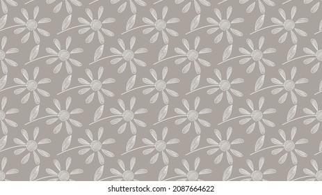 Vector, seamless texture, from hand-drawn flowers.
