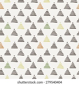 Vector seamless texture of hand-painted triangles