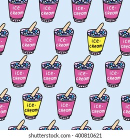 vector seamless texture ice cream cup