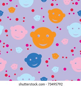 vector seamless texture image with the kids
