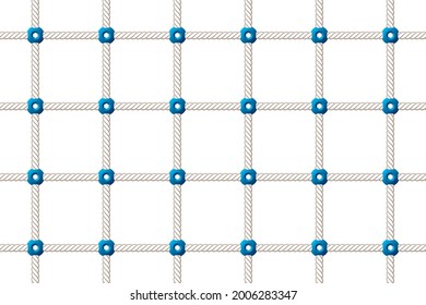 Vector seamless texture. Intertwined rope connected together. Children's climbing frames. Isolated on white background