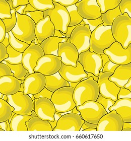 Vector seamless texture of a lemon pattern.