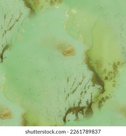 Vector Seamless Texture. Luxury Seamless Painting. Luxury Alcohol Ink Marble. Marble Green Vector Ink. Gold Gradient Background. Foil Marble Watercolor. Gold Art Paint. Metal Water Color Background.