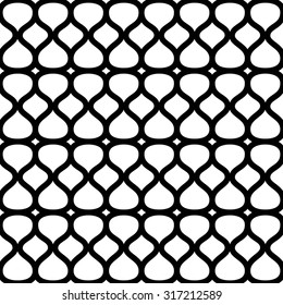 Vector seamless texture. Modern abstract background. Openwork lattice of repeating curved figures.
