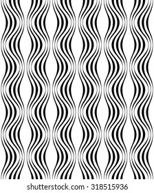 Vector seamless texture. Modern abstract background. Strips of wavy lines.